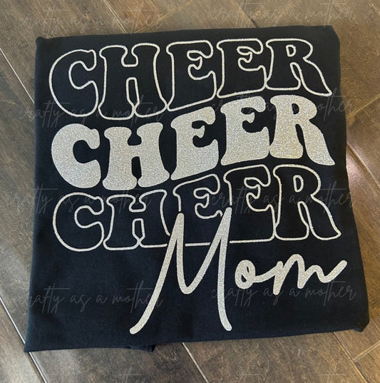 Cheer Mom My Heart is on That Mat - Glitter Tee
