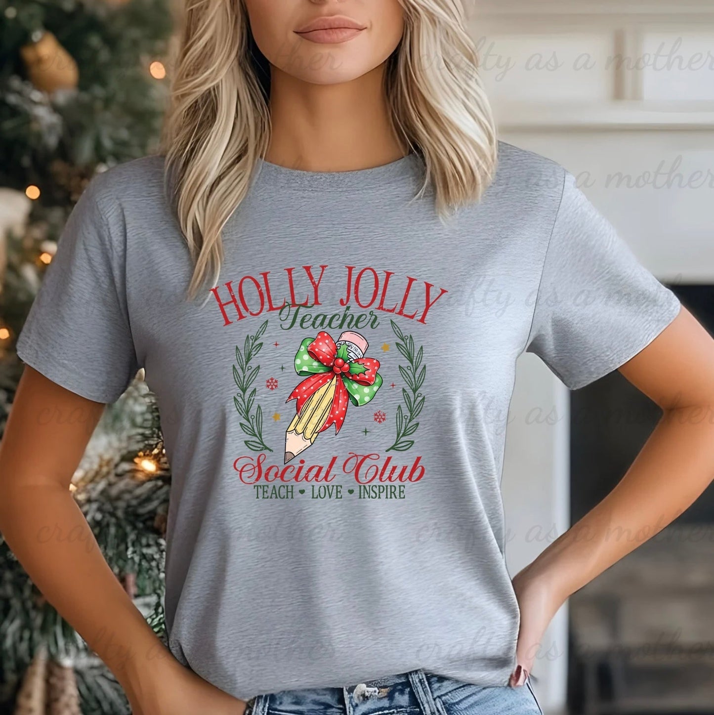 Holly Jolly Teacher Social Club Tee