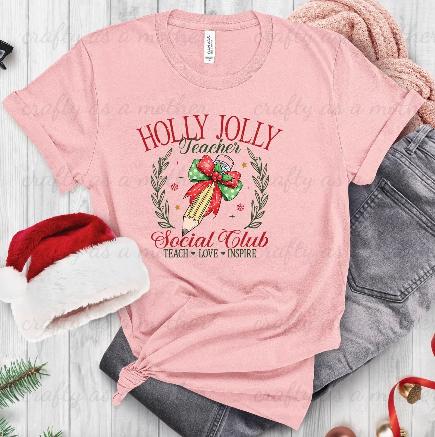 Holly Jolly Teacher Social Club Tee