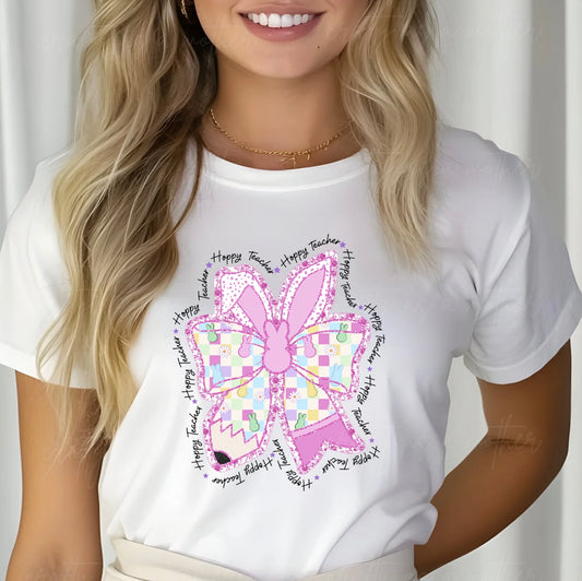 Easter Coquette Bow Teacher Tee