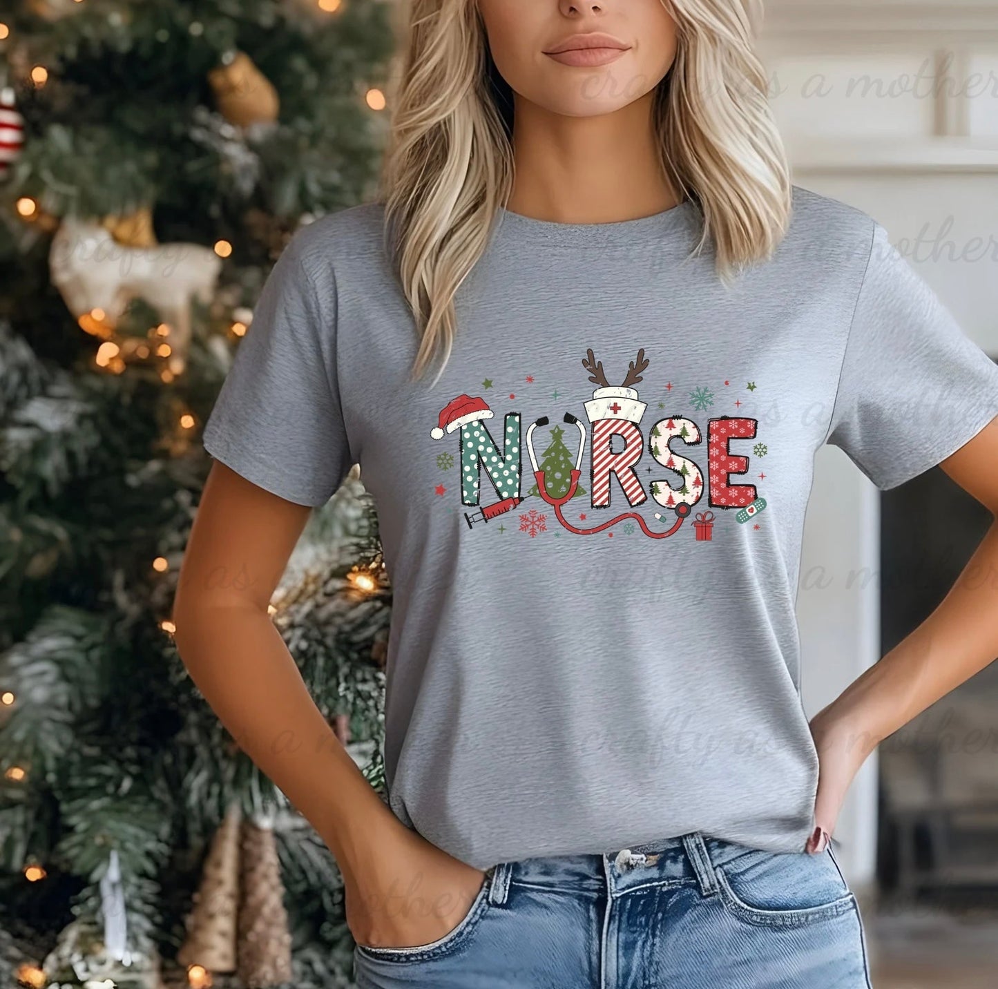 Nurse Retro Xmas Tee