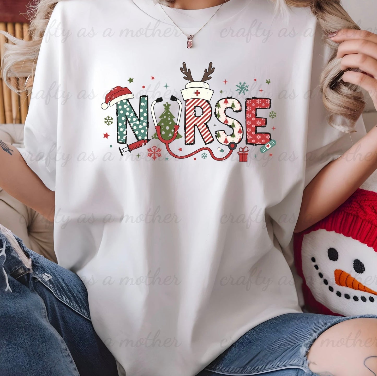 Nurse Retro Xmas Tee