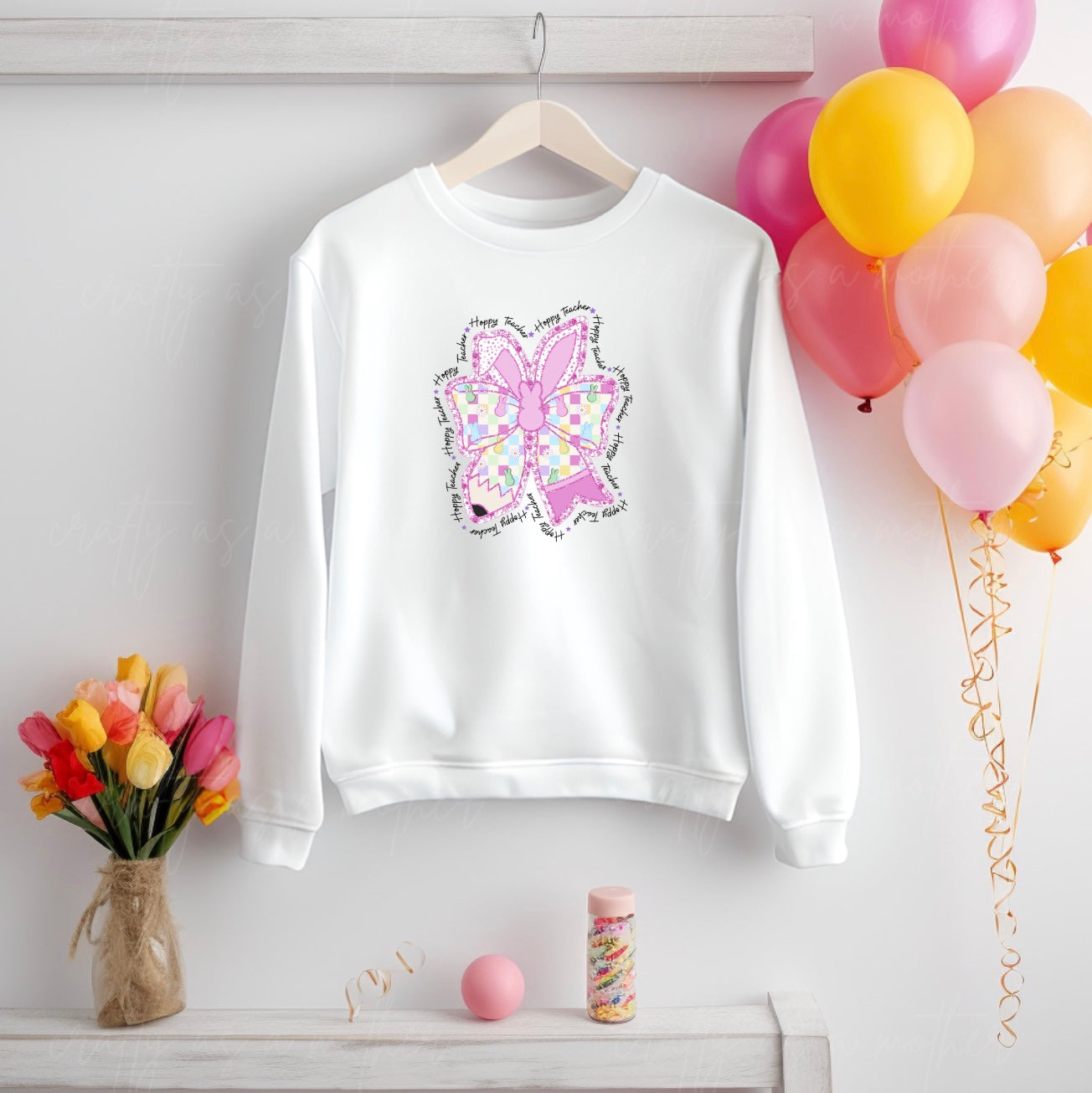Easter Coquette Bow Teacher Sweatshirt
