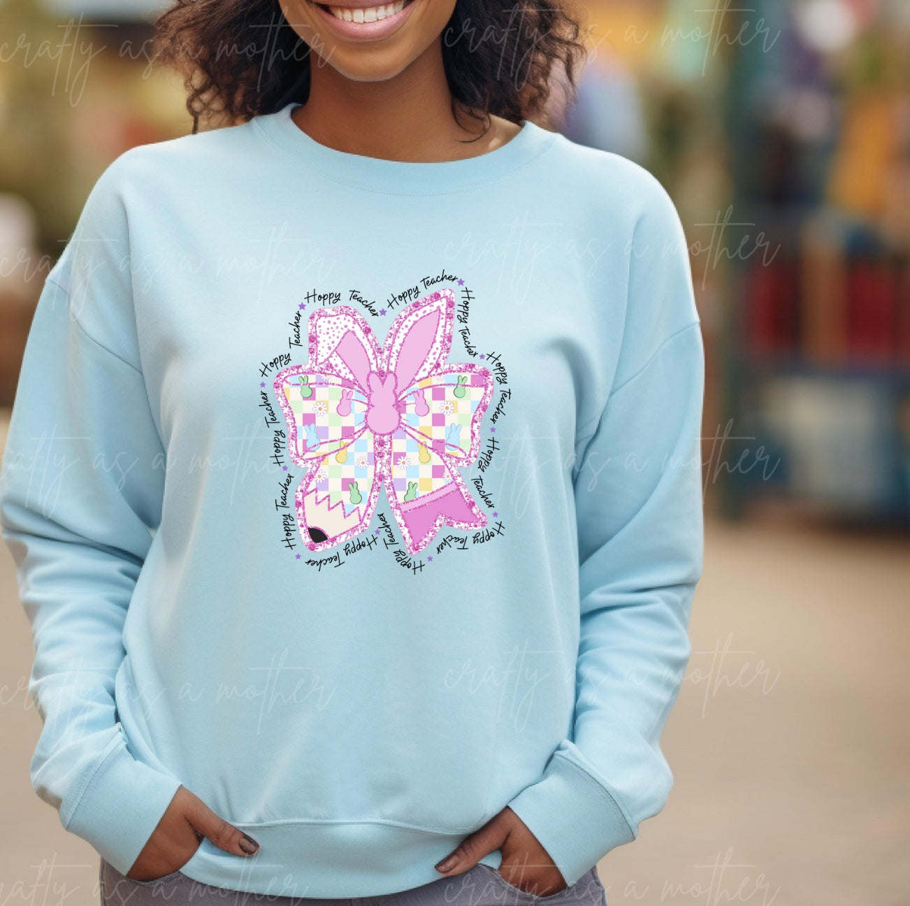 Easter Coquette Bow Teacher Sweatshirt