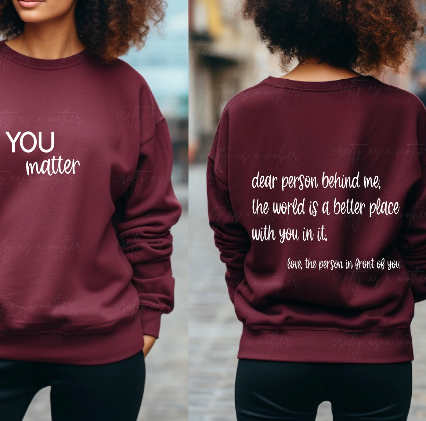 Dear Person Behind Me Double Sided Sweatshirt