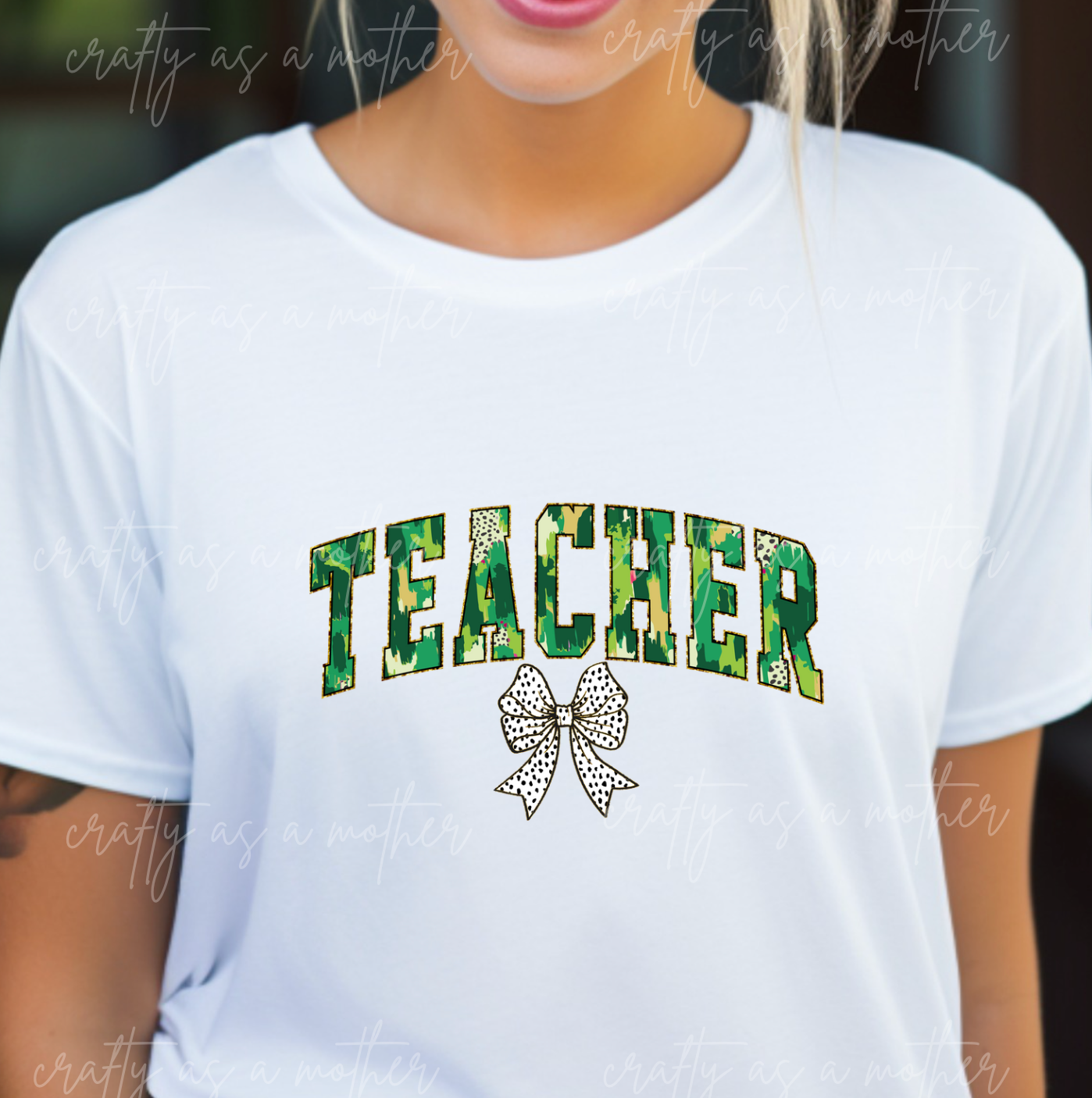 Dalmatian Coquette Bow Teacher Tee