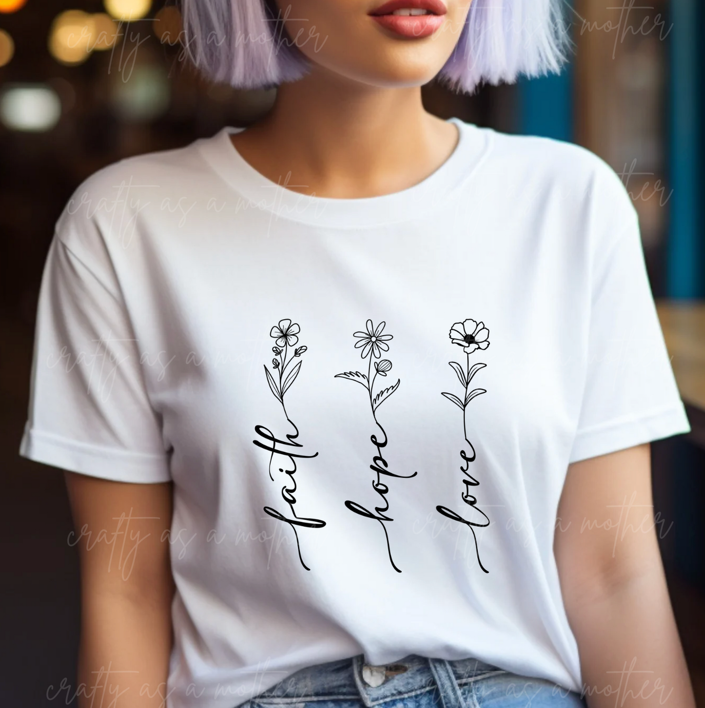 Faith Hope Love Floral Tee