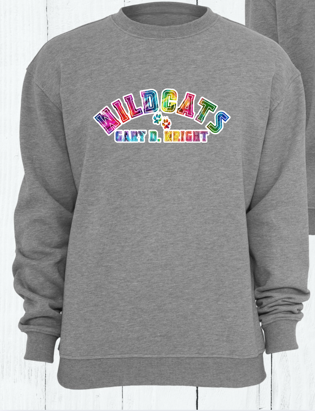 Wildcats Rainbow Tie Dye Font - Adult
