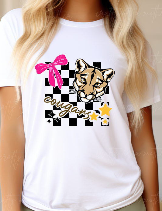 Coleman Cougars Checkered Print Tee