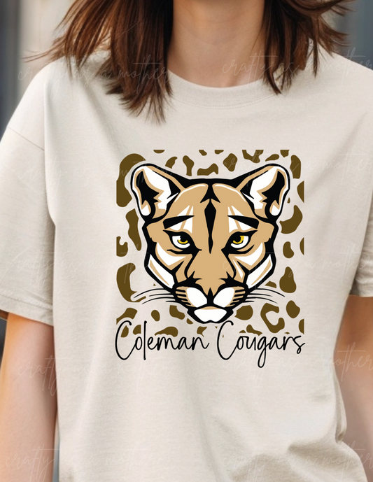 Coleman Cougars Leopard Print Tee