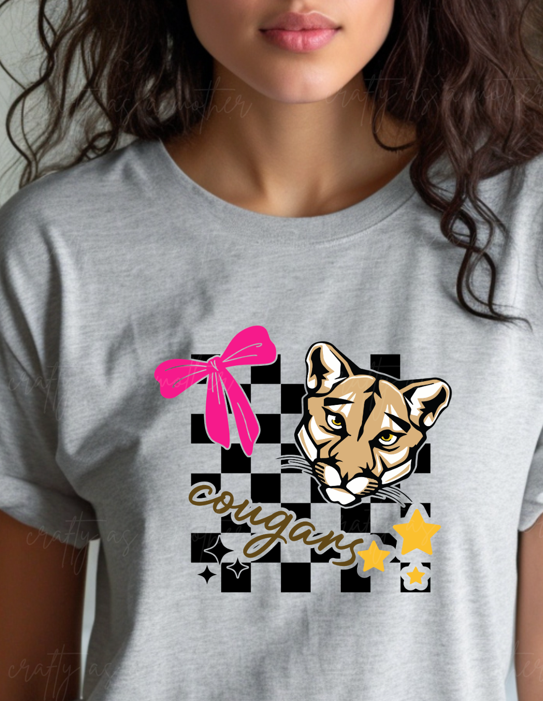 Coleman Cougars Checkered Print Tee
