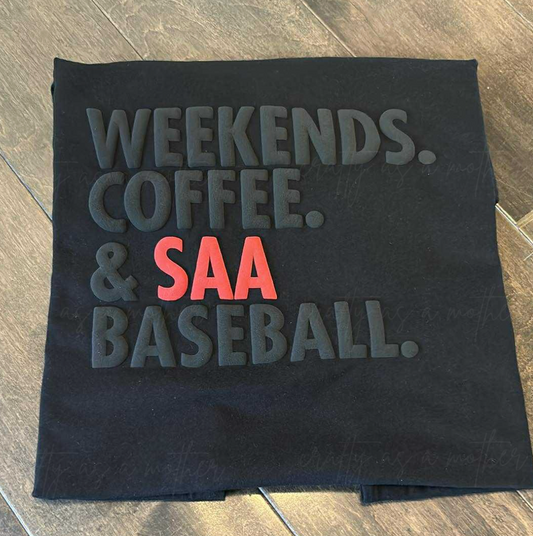 SAA Weekends Coffee & Baseball Puff Letters