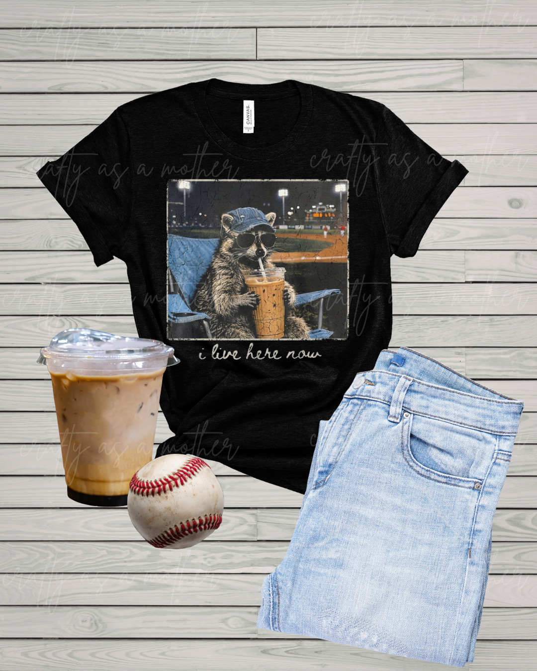 I Live Here Now Raccoon Tee