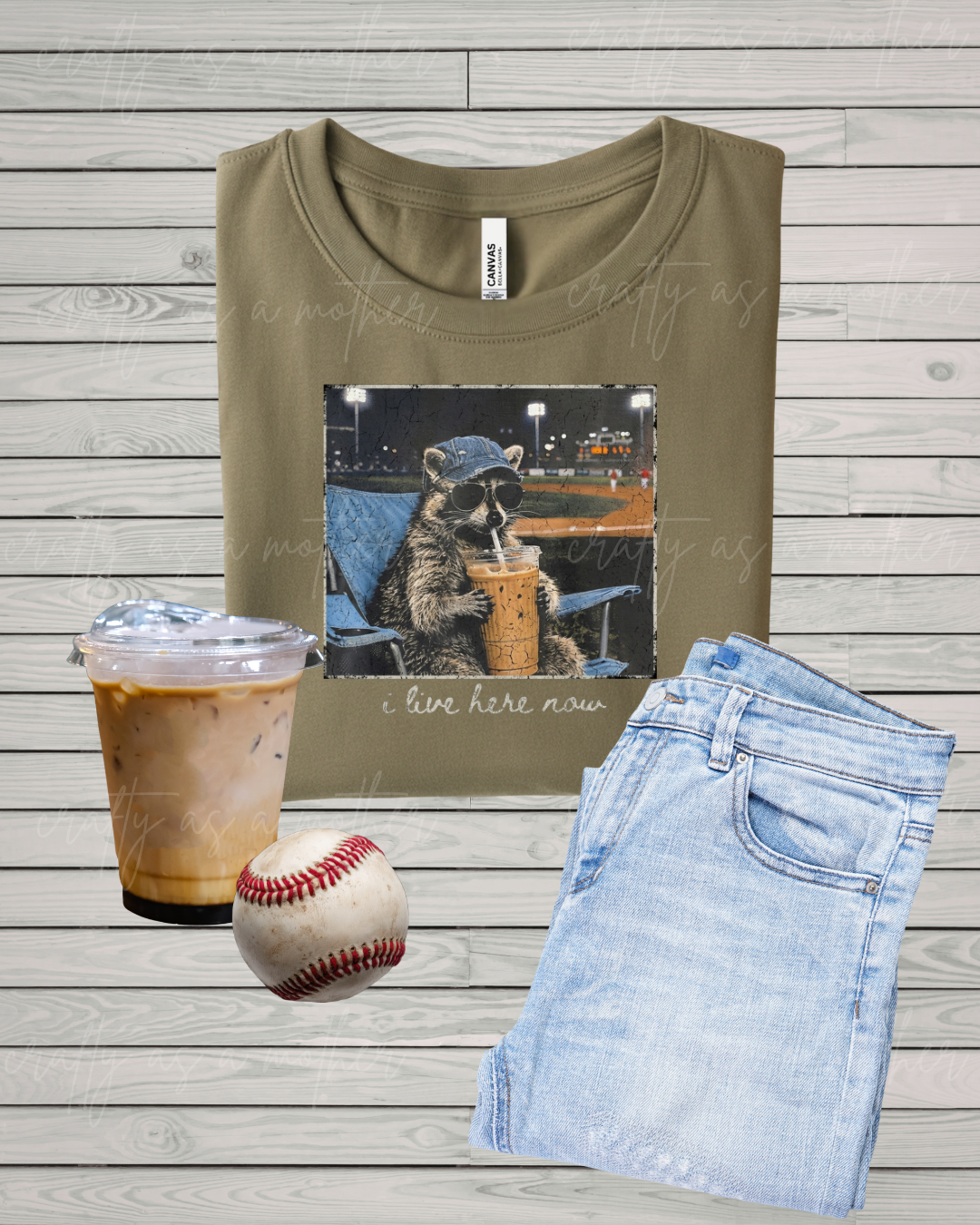 I Live Here Now Raccoon Tee