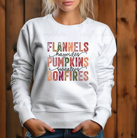 Flannels, Hayrides, Pumpkins Sweatshirt