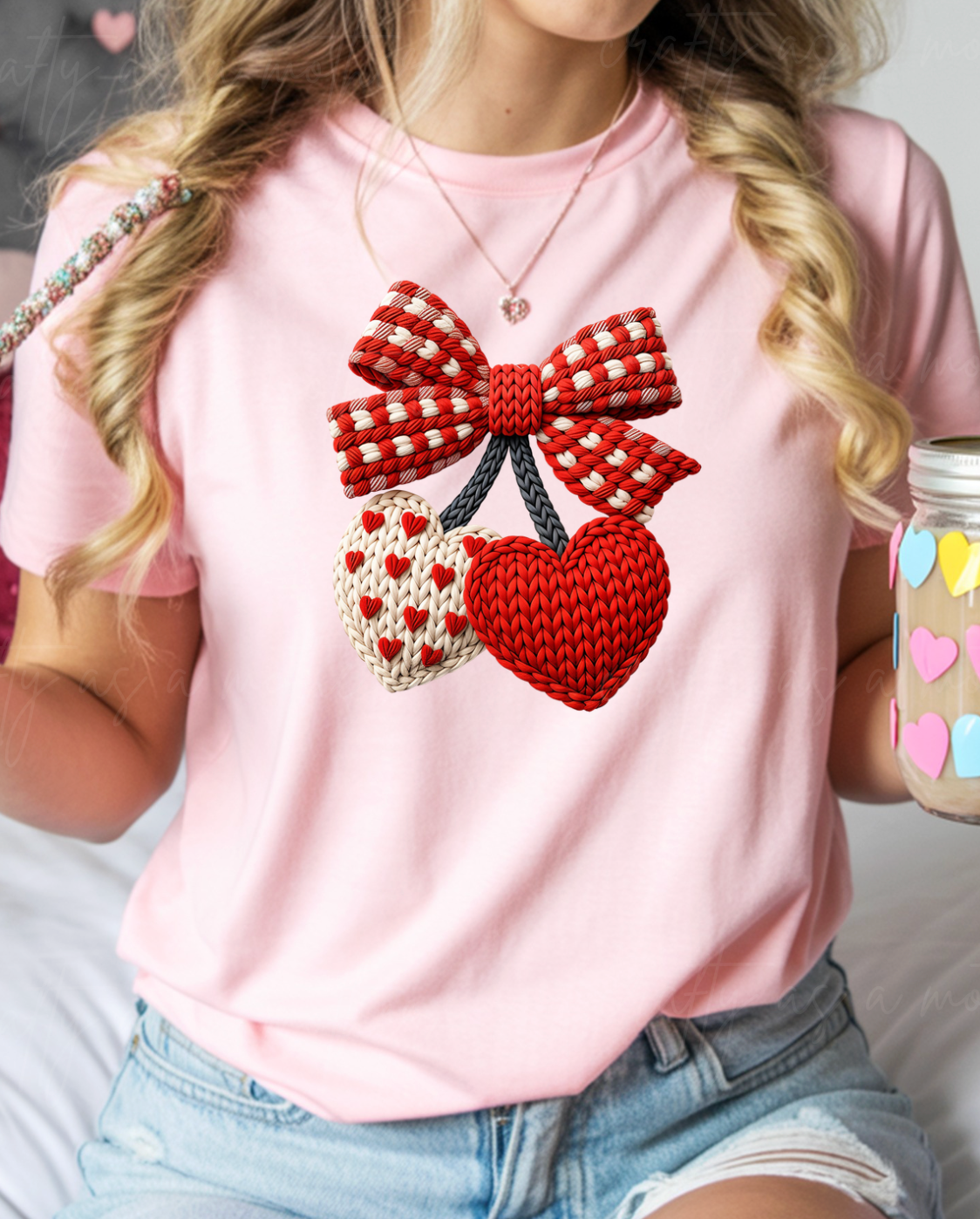 Faux Crochet Valentines Day Tee