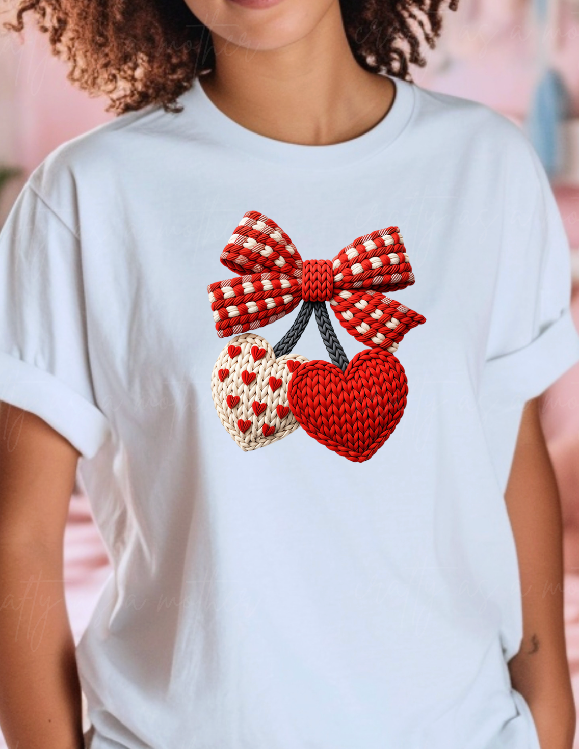 Faux Crochet Valentines Day Tee