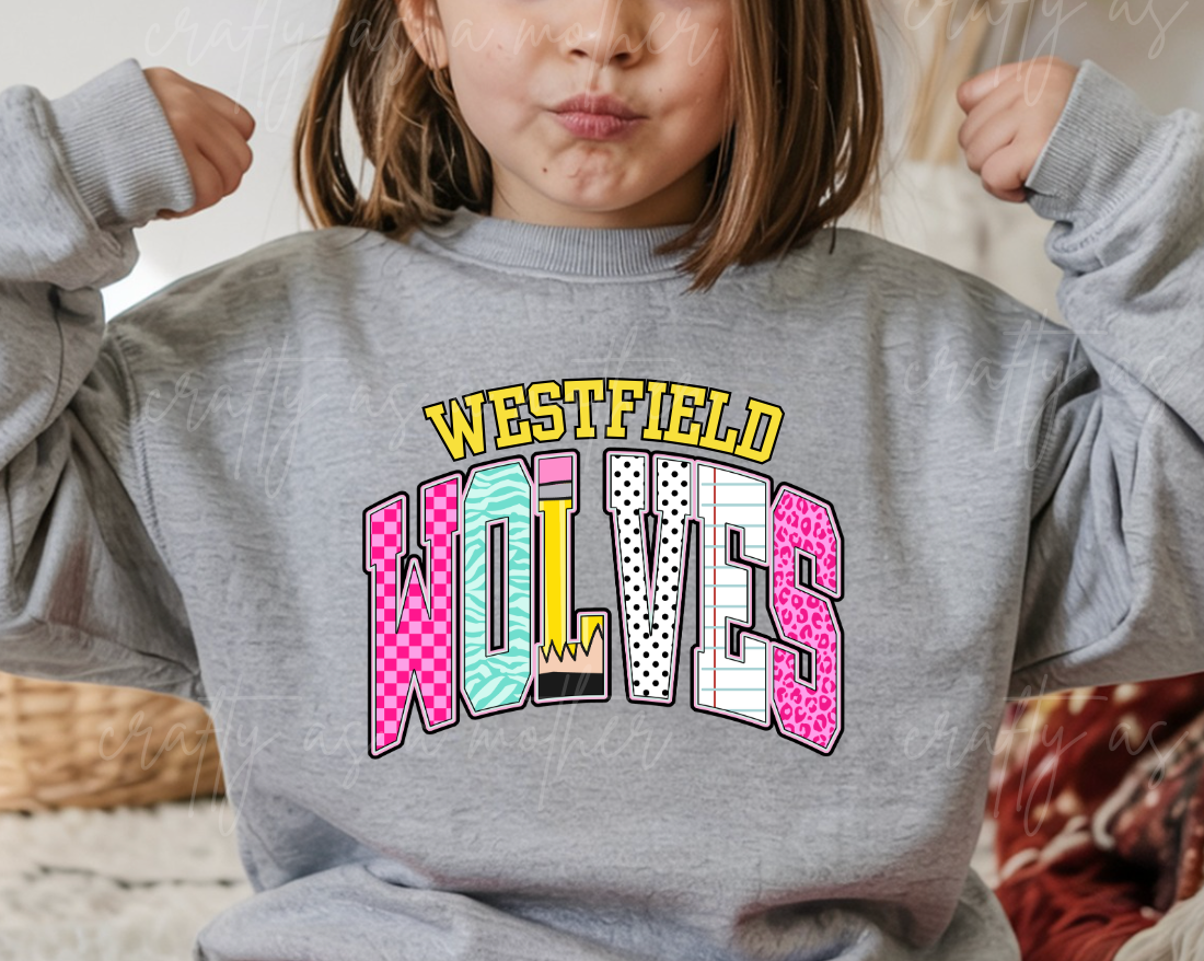 Mixed Print Varsity Wolves - Youth