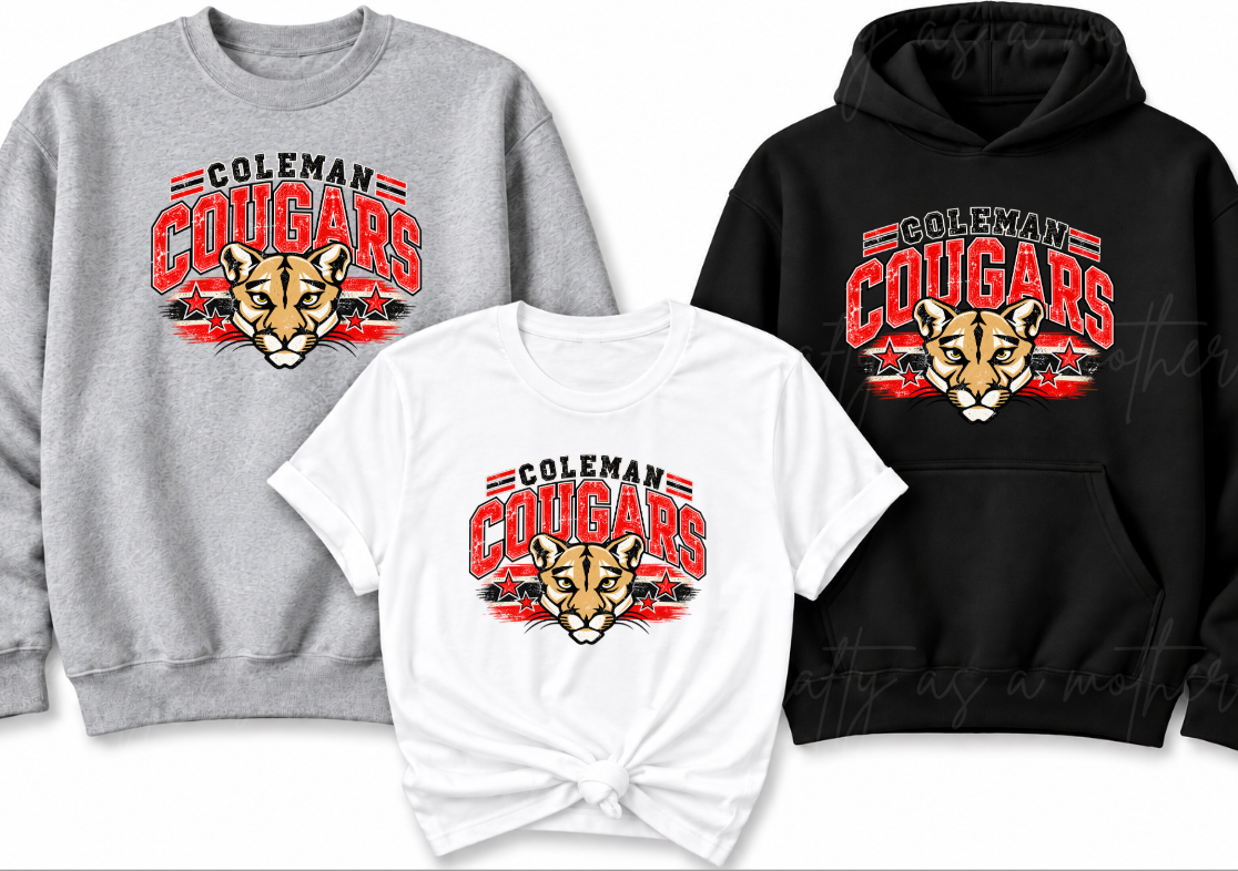 Coleman Cougars Retro Varsity Design