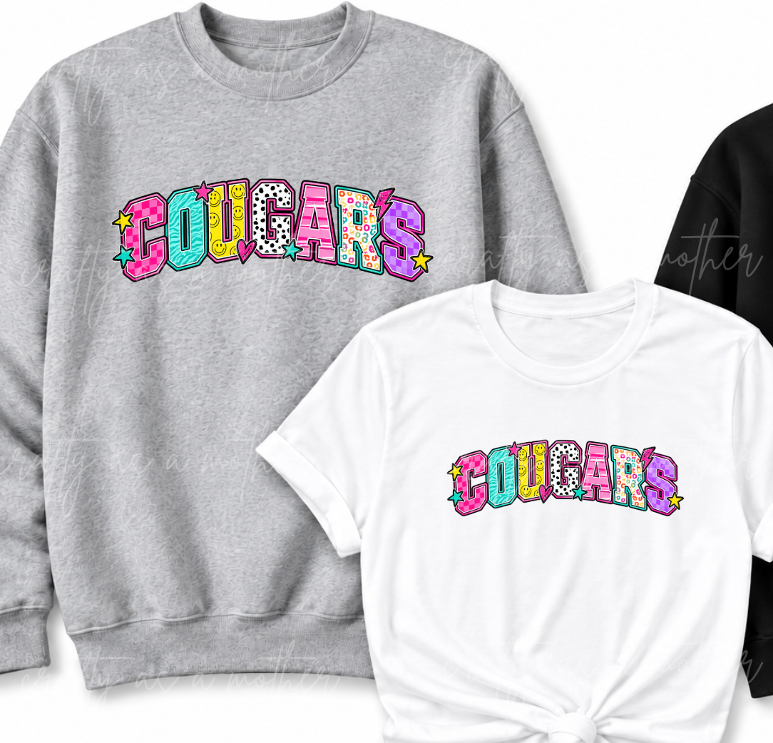 Coleman Cougars Mixed Font Design