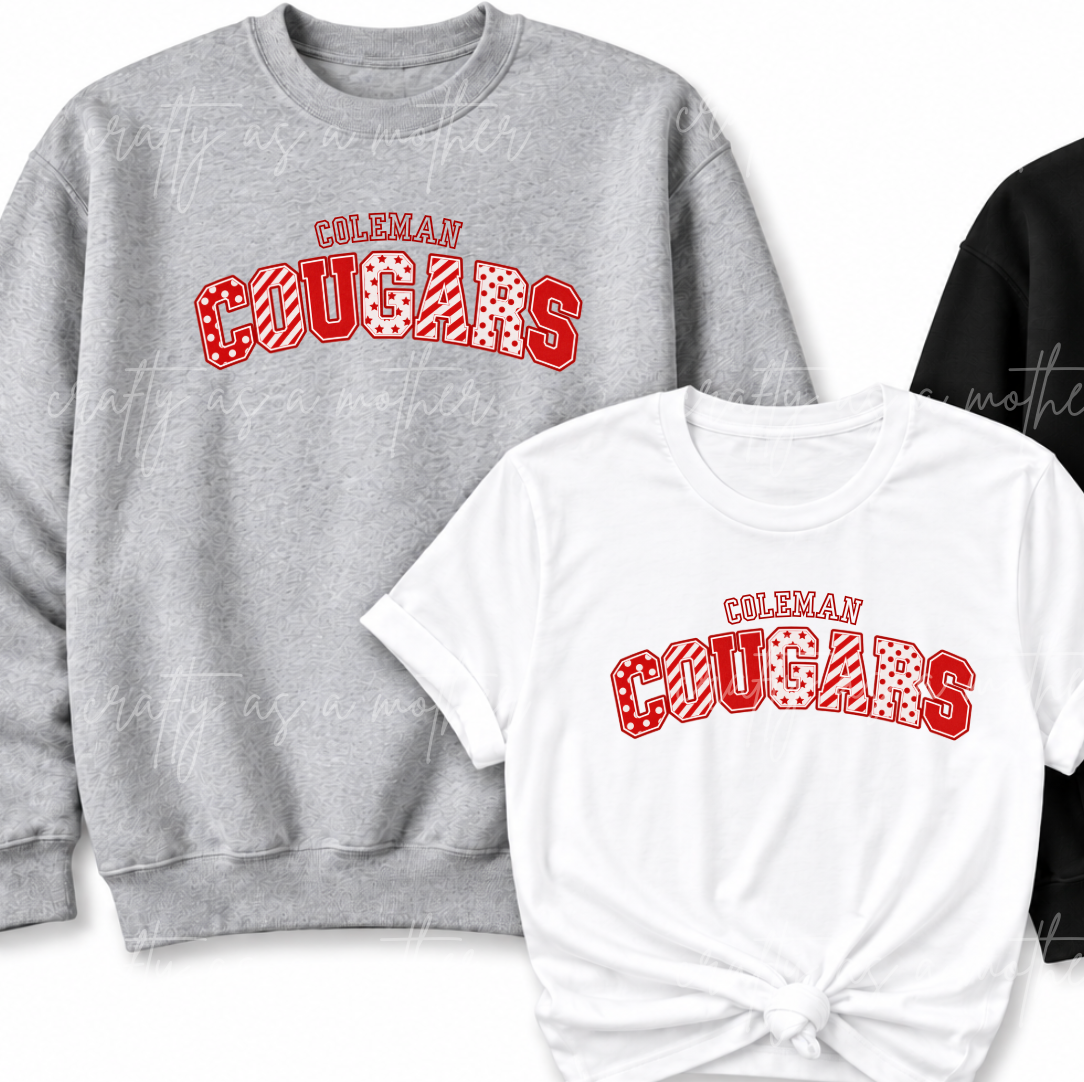 Coleman Cougars Varsity Polka Dot Design