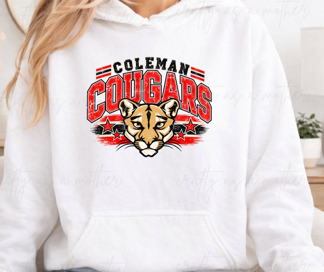 Coleman Cougars Retro Varsity Design