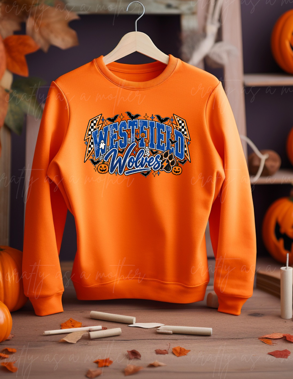 Halloween Wolves Lightning Bolt - Adult