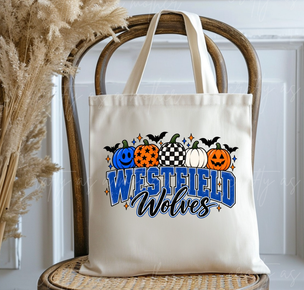 Halloween Wolves Tote Bag