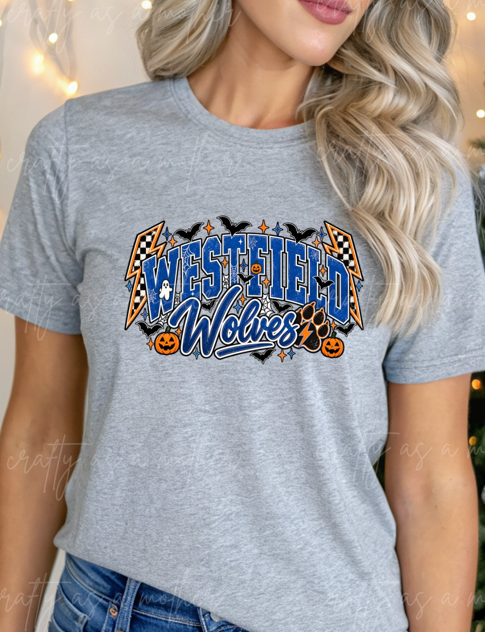 Halloween Wolves Lightning Bolt - Adult