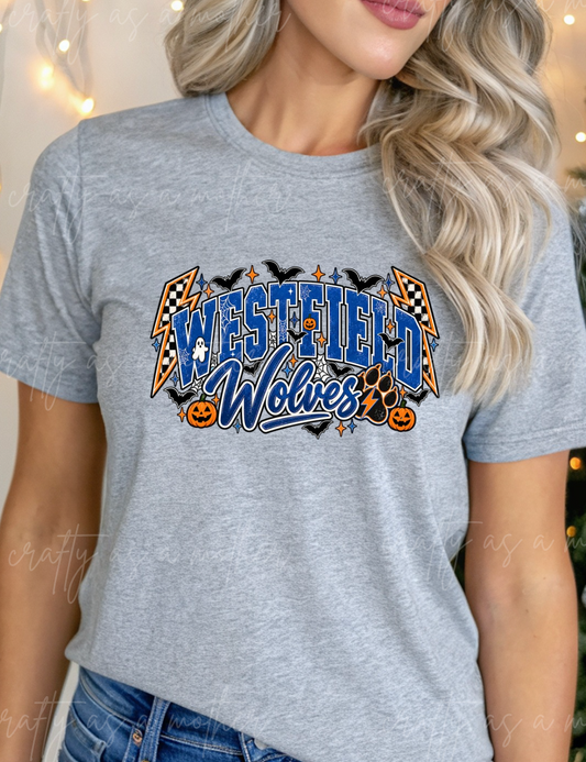Halloween Wolves Lightning Bolt - Adult