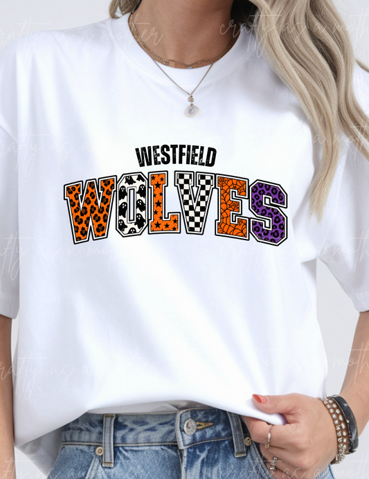 Halloween Wolves Mixed Print - Adult
