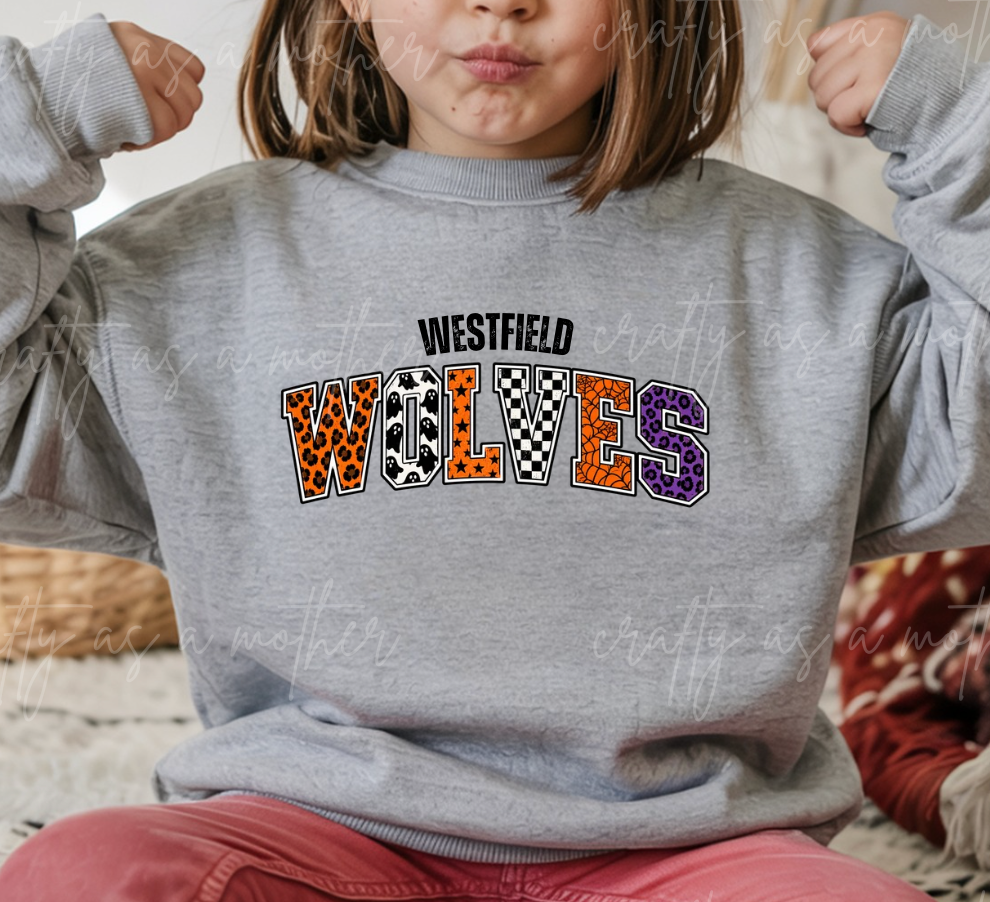 Halloween Wolves Mixed Print - Youth